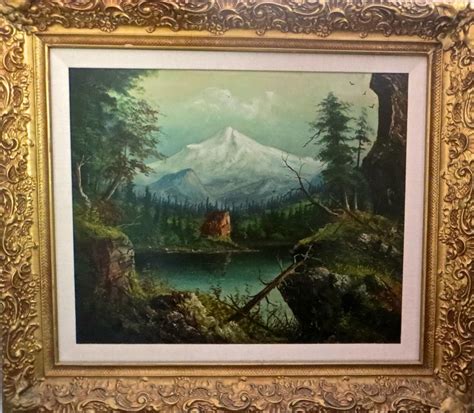 R Jones Oil Painting On Board Of Mount Hood By R Jones Circa 1907