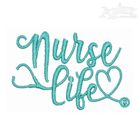 Nurse Life Embroidery Design Apex Embroidery Designs Monogram Fonts