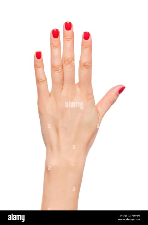 Female Hand Pointing White Background Hi Res Stock Photography And