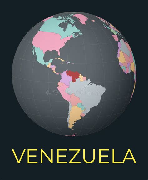 World Map Centered To Venezuela Stock Illustration Illustration Of