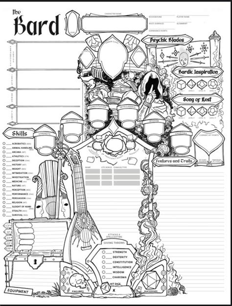 Custom Character Sheet Bard College Of Whispers R Dungeonsanddragons