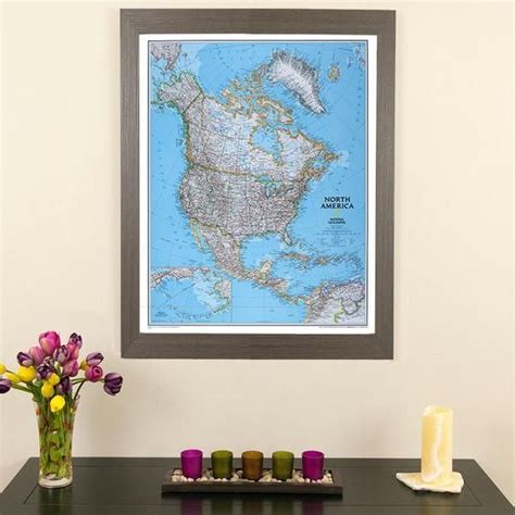Classic North America Travel Map With Pins North America Travel Map