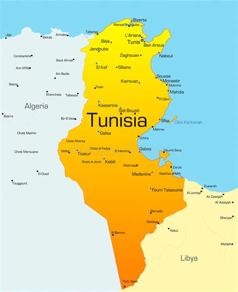 Tunisia Map Stock Vector Illustration Of Tunisia Graphic 9855195