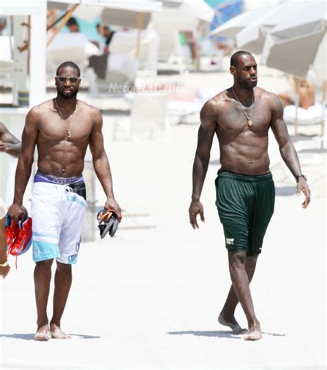LeBron And D Wade Stroll South Beach Together Shirtless Photos
