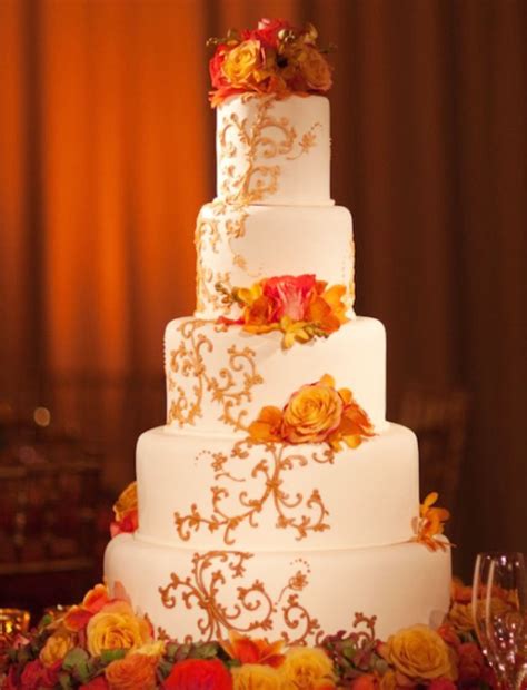 Fall Theme Orange Wedding Cake Wedding Cake Cake Ideas By