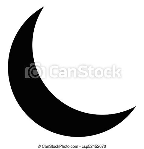Isolated Moon Silhouette On A White Background Vector Illustration