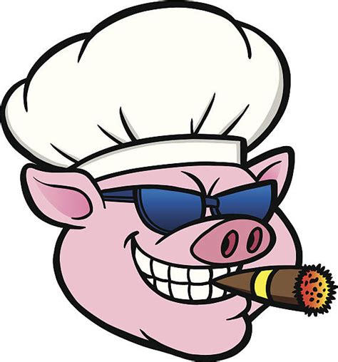 Best Cartoon Of The Bbq Pig Illustrations Royalty Free Vector Graphics