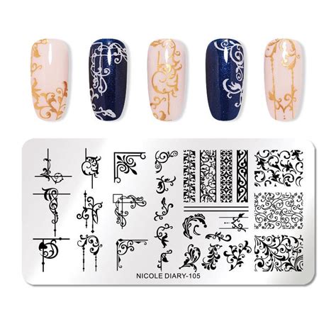 Buy 1 Pc Nicole Diary Nail Stamping Plates Nail Art Stamp Image