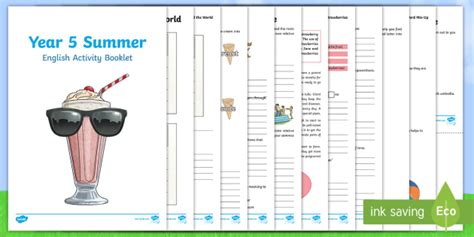 Summer Activity Booklet Ks2 Year 5 English Teacher Made