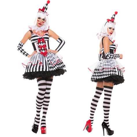 Halloween Costumes Adult Funny Circus Clown Costume Naughty Harlequin Uniform Fancy Rple Play