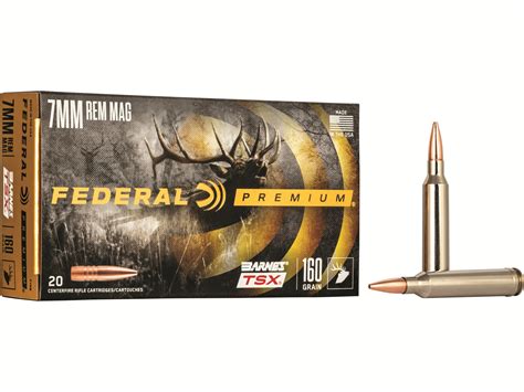 Federal Premium 7mm Remington Mag Ammo Grain Jacketed Hollow Point