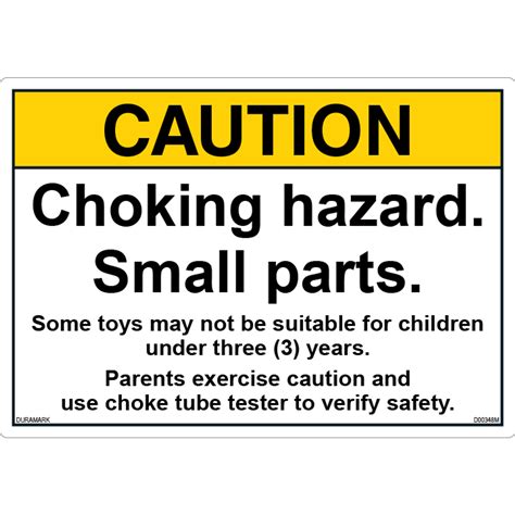 Ansi Safety Label Danger Choking Hazard Small Parts