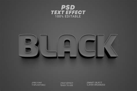 Premium Psd Psd Black Editable 3d Text Style Effect