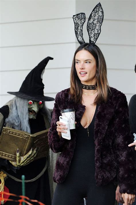 Halloween Bunny Alessandra Ambrosio Wears A Revealing Jumpsuit And