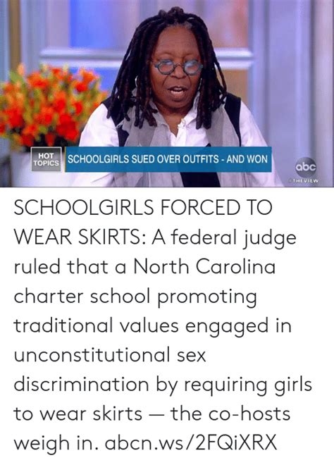 topics schoolgirls sued over outfits and won abc theview schoolgirls forced to wear skirts a