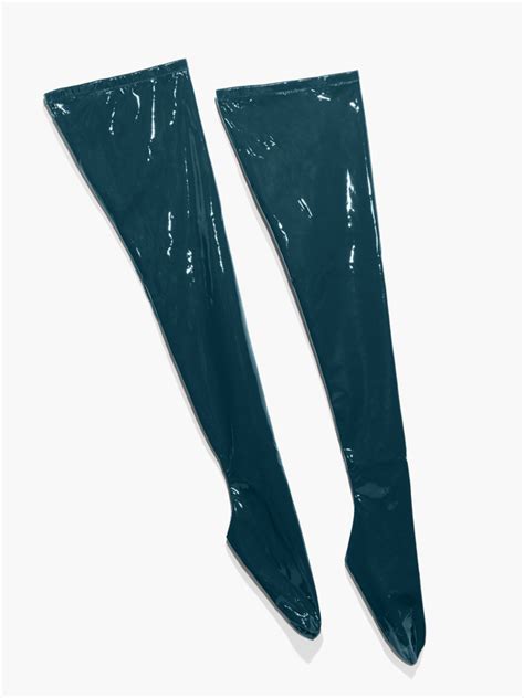 Thikker Thigh High Vinyl Stockings In Blue And Green Savage X Fenty Spain
