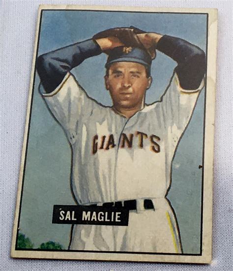 Lot 1951 Bowman 127 Sal Maglie New York Giants Rookie Card