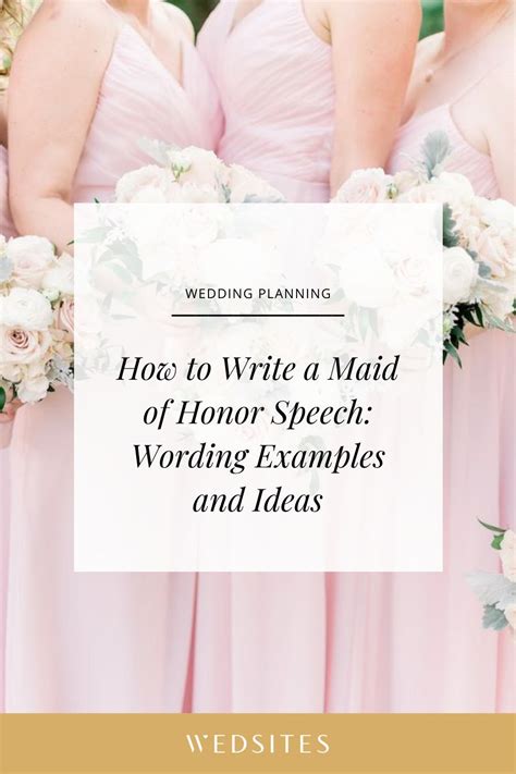 How To Write A Maid Of Honor Speech Wording Examples And Ideas Maid Of Honor Speech Maid Of