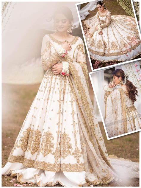 Pakistani Wedding Dresses White Bridal Maxi Dress Walima Etsy