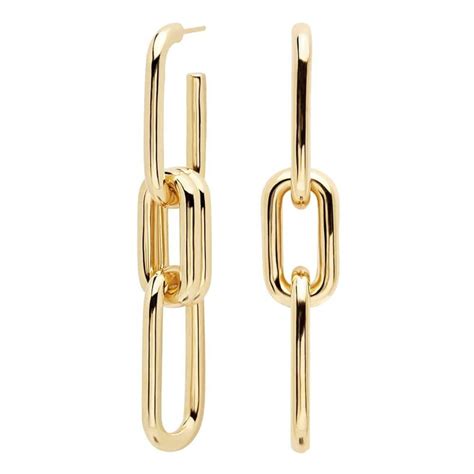 Chunky Chain Link K Gold Filled Earrings Detachable Dangle Etsy