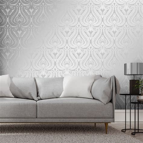 Silver Grey Wallpaper Living Room Ideas