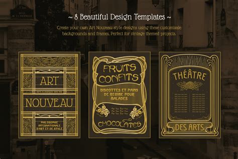 Art Nouveau Design Templates And Illustrations For Photoshop And Illustrator