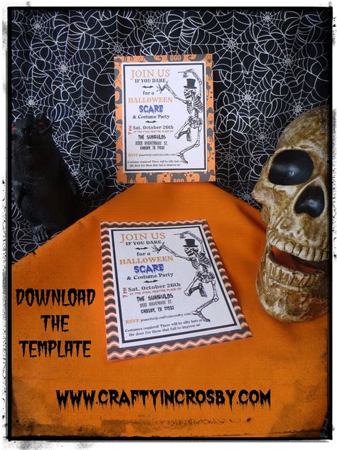 Crafty In Crosby Halloween Party Invitations With Template