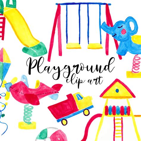 Childrens Playground Swing Slide Child Clipart Etsy