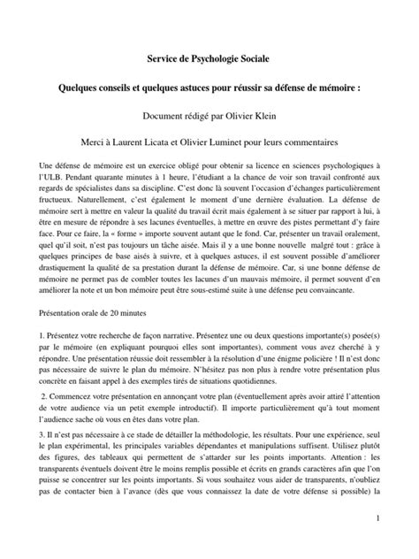 Exemple De Speech De Soutenance De Mémoire Pdf - Exemple de Groupes