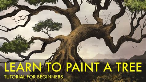 Learn To Paint A Tree Landscape Tutorial For Beginners Digital