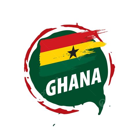 Vector Illustration Of The Ghanaian Flag Displayed On A White