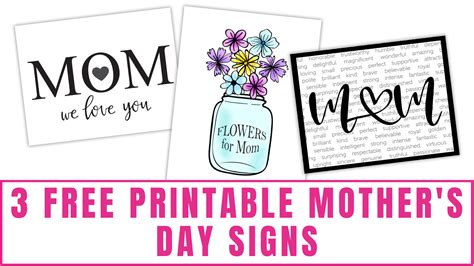 3 Free Printable Mothers Day Signs Freebie Finding Mom