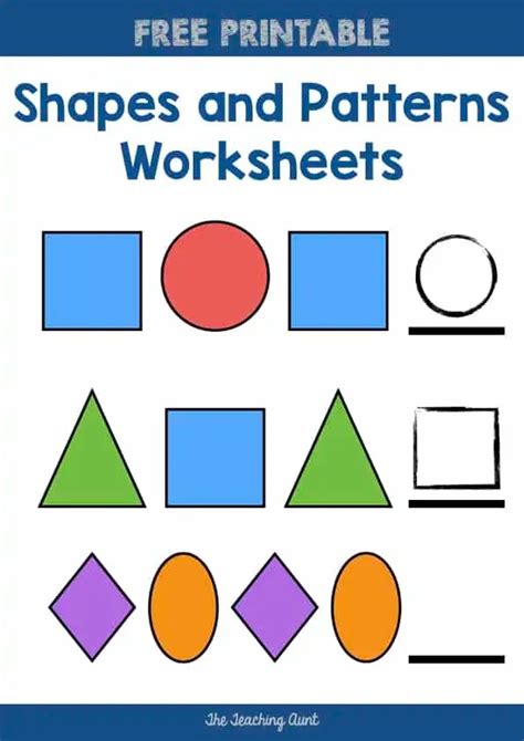 Shapes And Patterns Worksheets The Teaching Aunt