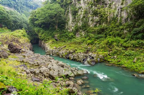 Takachiho Gorge Landscape And River In Miyazaki Kyushu