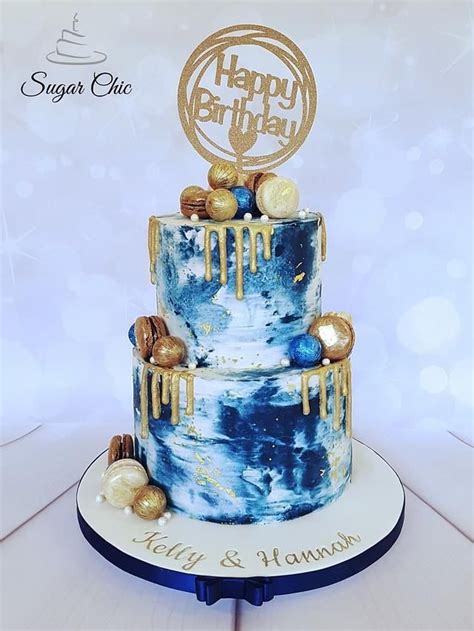 Marble Cake Aesthetic X Navy And Gold Marble Buttercream Cake X Boys