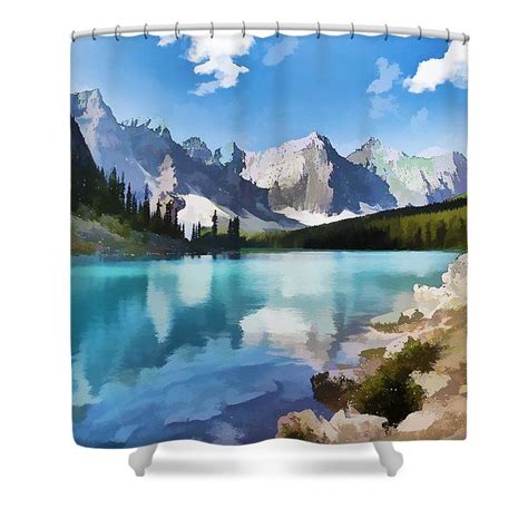Moraine Lake At Banff National Park Shower Curtain For Sale By Jeelan