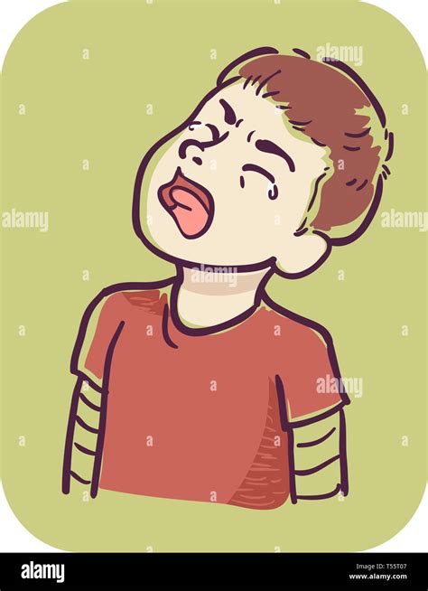 Illustration Of A Kid Boy Screaming And Crying For No Reason Stock