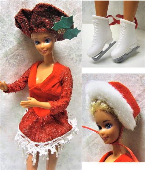 barbie ice skating outfit dress hat and skates 1990s skating etsy dress hats skating outfits