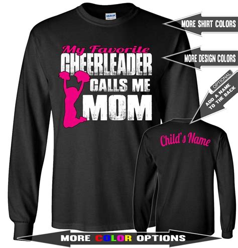 My Favorite Cheerleader Calls Me Mom Cheerleading Mom Long Sleeve Shirts Dance Mom Shirts Cheer