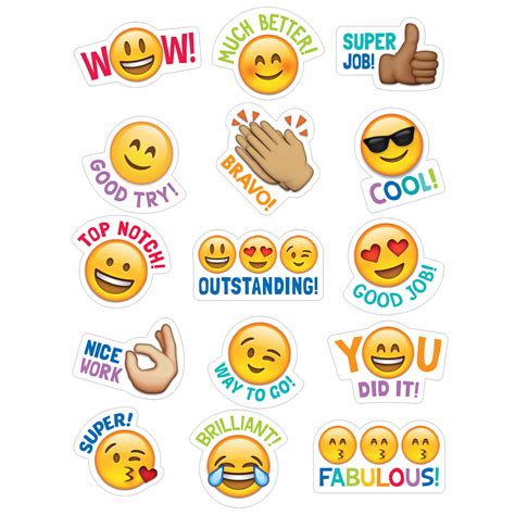 Creative Teaching Press Emoji Rewards Stickers 12 Packs
