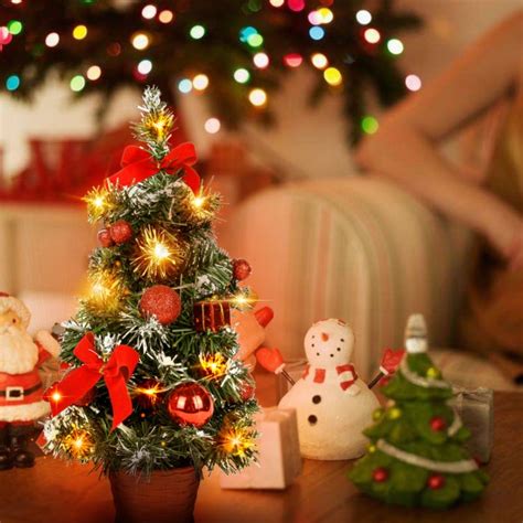 40 Cm Tabletop Artificial Small Christmas Tree With Led Lights