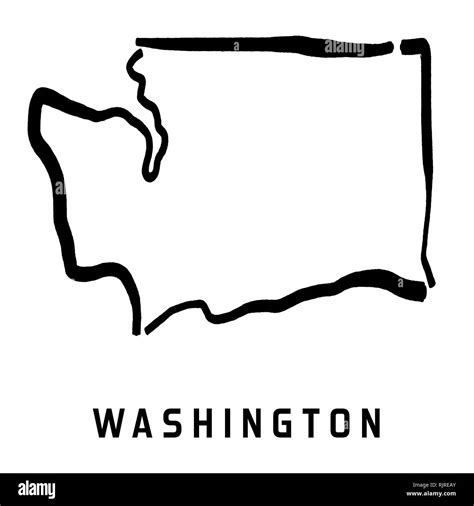 Washington Simple Logo State Map Outline Smooth Simplified Us State