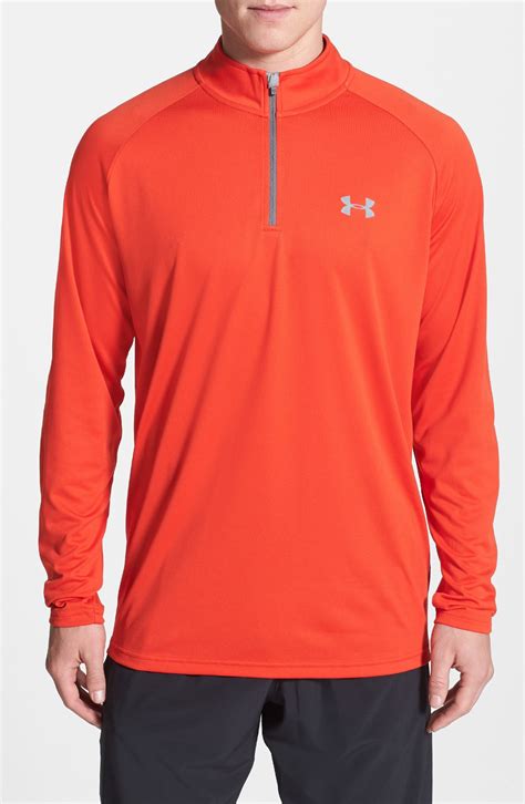 Under Armour Tech Quarter Zip Pullover In Red For Men Noise Graphite
