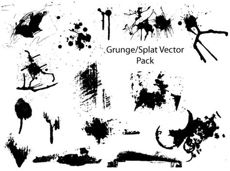 Grunge And Splatter Vector Pack Download Free Vector Art Free Vectors