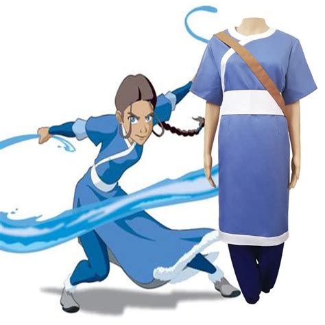 reneecho adult avatar the last airbender costume katara cosplay blue fancy dress suit famous