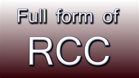 Full form of RCC - YouTube