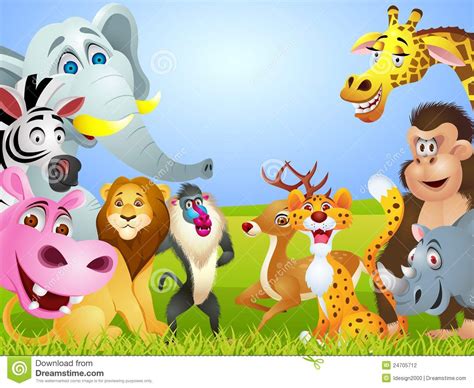 Animal cartoon group stock vector. Illustration of destination - 24705712
