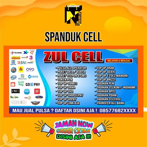 Jual Spanduk Banner Konter Pulsa Cell Seluler Ukuran 2x1 Shopee Indonesia