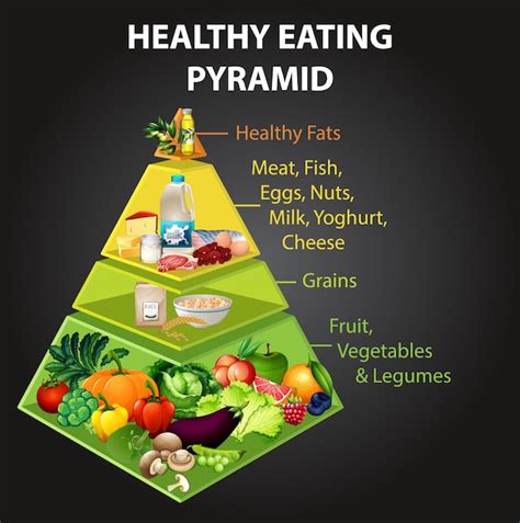 Free Vector Healthy Eating Pyramid Chart