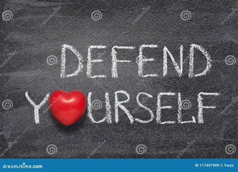 Defend Yourself Word Written On Wood Block Defend Yourself Text On